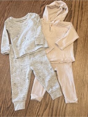 Infant Boy Cozy Matching Sets Gray & Beige Sz 12 months EUC DBB